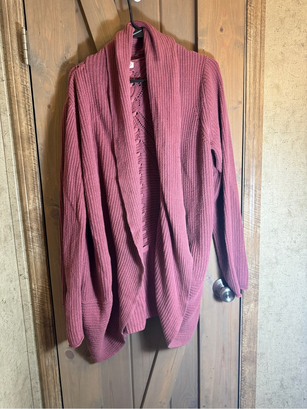 Women's Open-Front Ribbed Cardigan Sweater - Dusty Rose